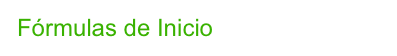 Fórmulas de Inicio
