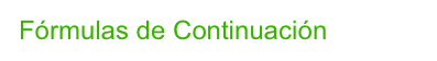 Fórmulas de Continuación